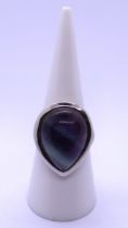 Braybrook & Britten fluorite silver ring - Size N