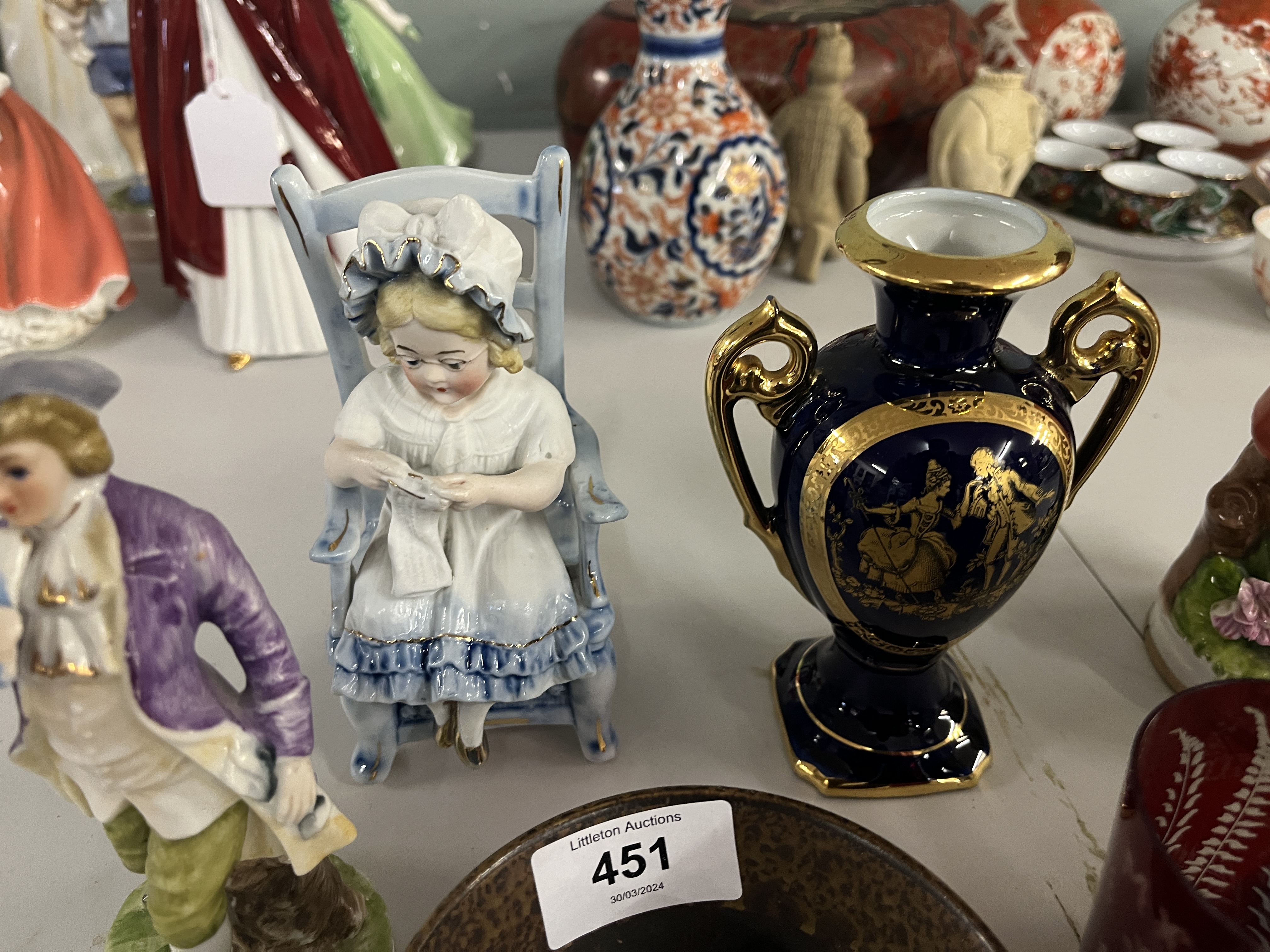 Collection of Continental ceramic figurines to include Dresden - Image 4 of 5