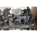 3 spelter horses A/F