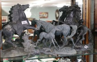 3 spelter horses A/F