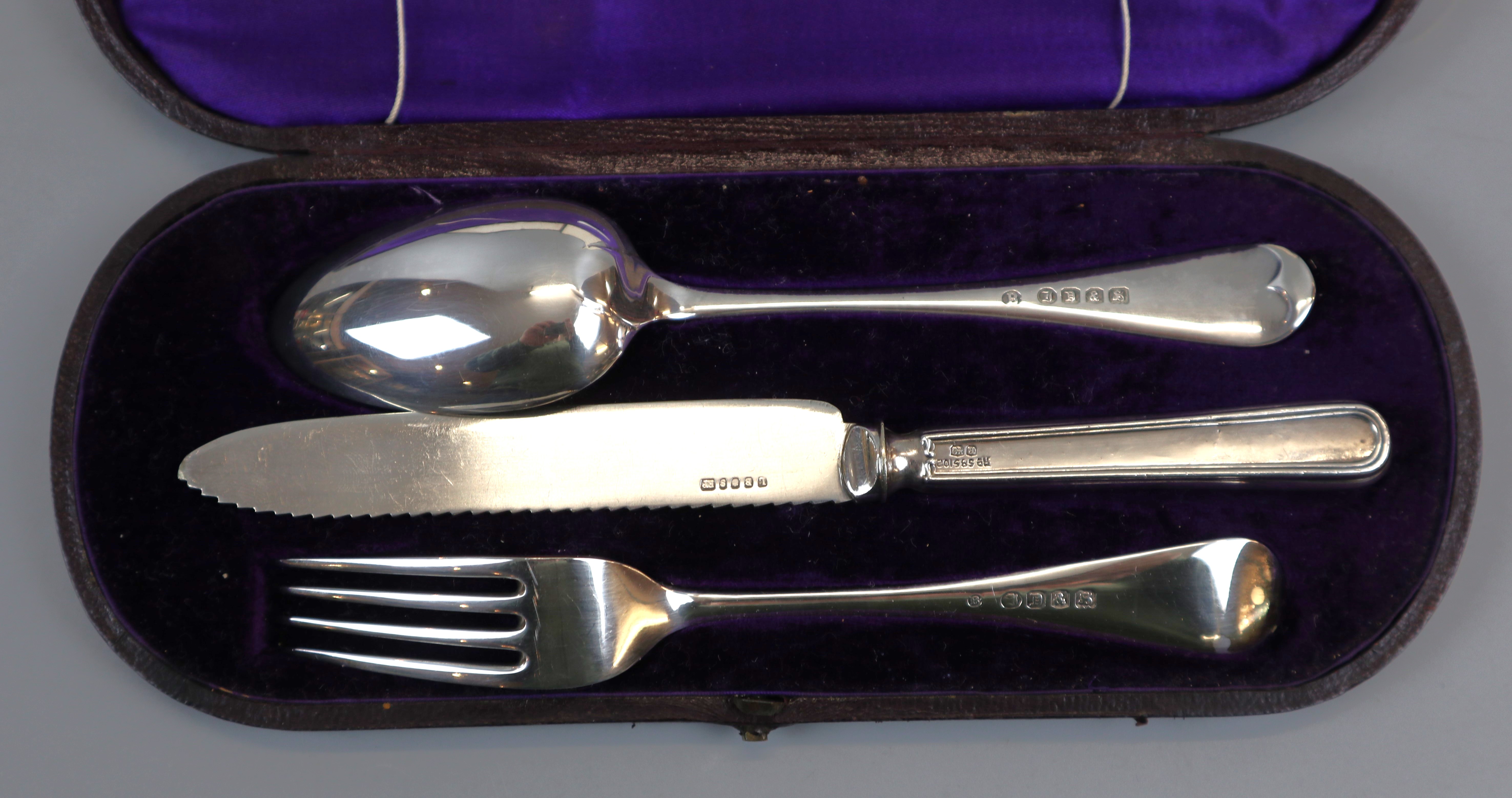 2 cased sets of silver handled cutlery together with a knife spoon & fork set - Image 2 of 4