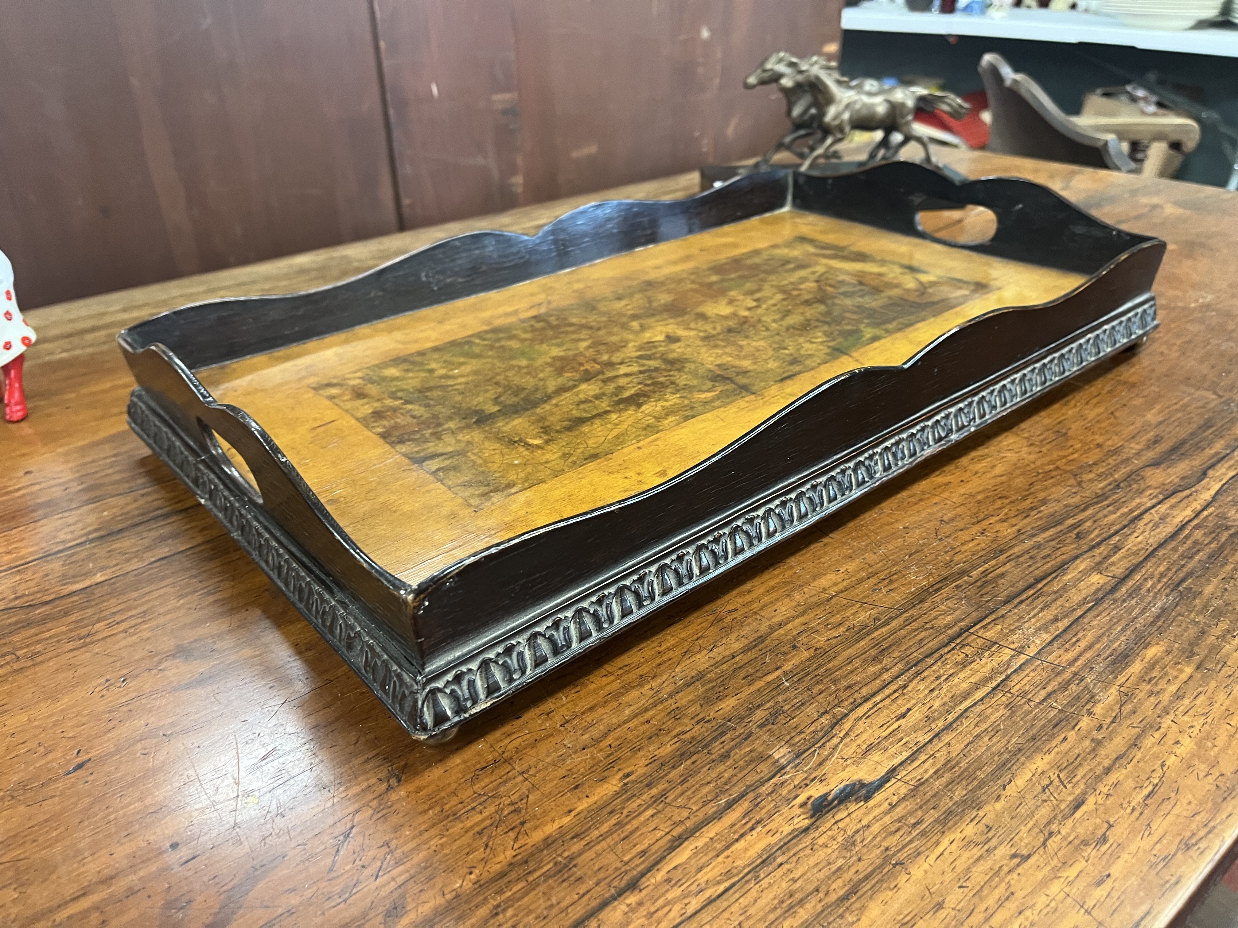 Antique galleried tray - Image 3 of 3