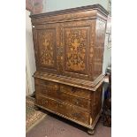 Early Dutch marquetry cabinet A/F - Approx size: W: 132cm D: 59cm H: 192cm