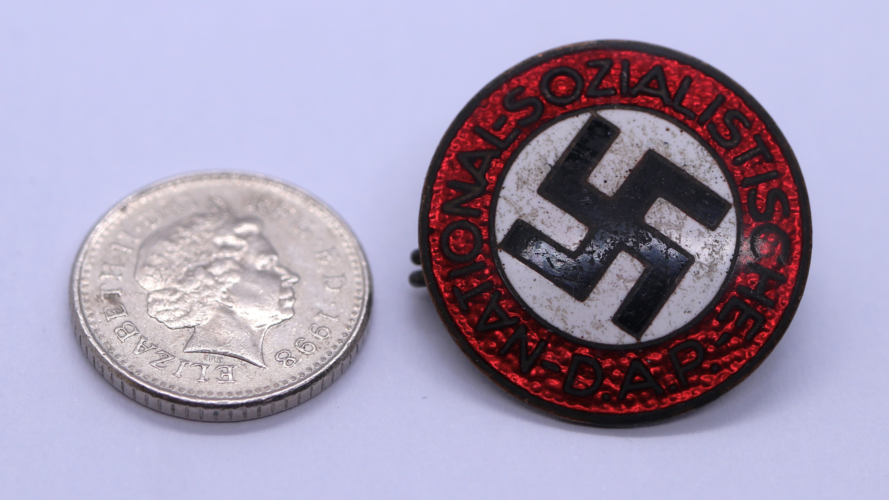 German enamel NSDAP members party badge - Image 2 of 3