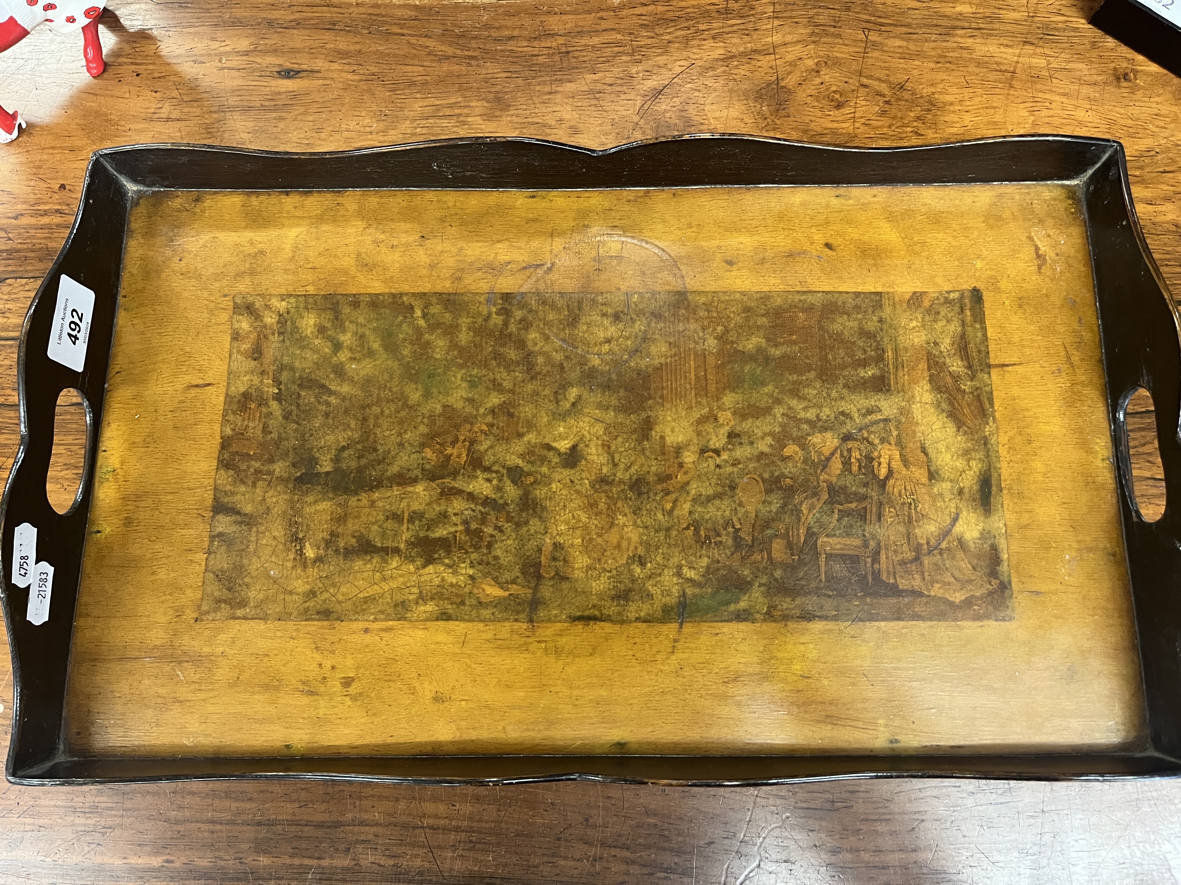 Antique galleried tray - Image 2 of 3