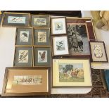 Large collection of Cash's framed silks