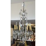 Chandelier with glass droppers