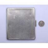 Heavy hallmarked silver cigarette case with War Department provenance letter - Approx weight: 120g