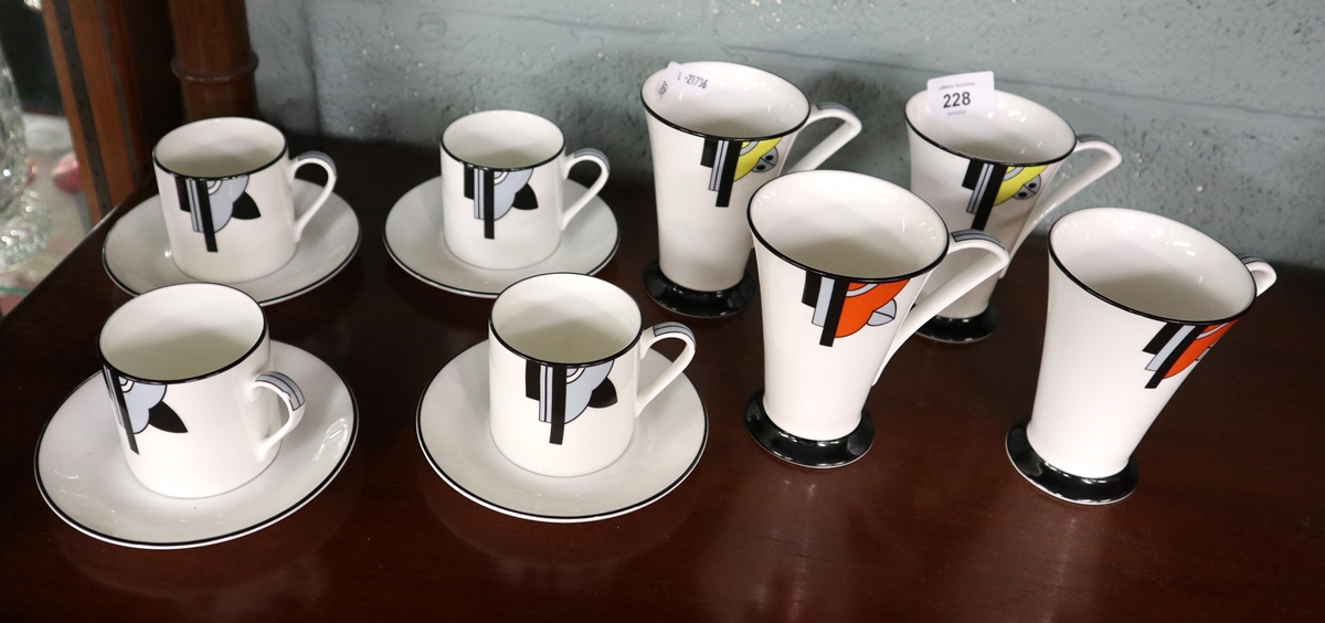 Art Deco bone china mugs and cups "Ritzy" by David Bradbury