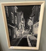 Painting of The Shambles, York signed P A Reid 1971 - Approx image size: 38cm x 56cm