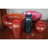 5 pieces of Royal Brierly studio art glass