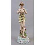 Antique porcelain figure of a maiden A/F - Approx height: 34cm