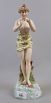 Antique porcelain figure of a maiden A/F - Approx height: 34cm