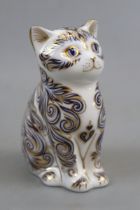 Royal Crown Derby Majestic Kitten with gold stopper