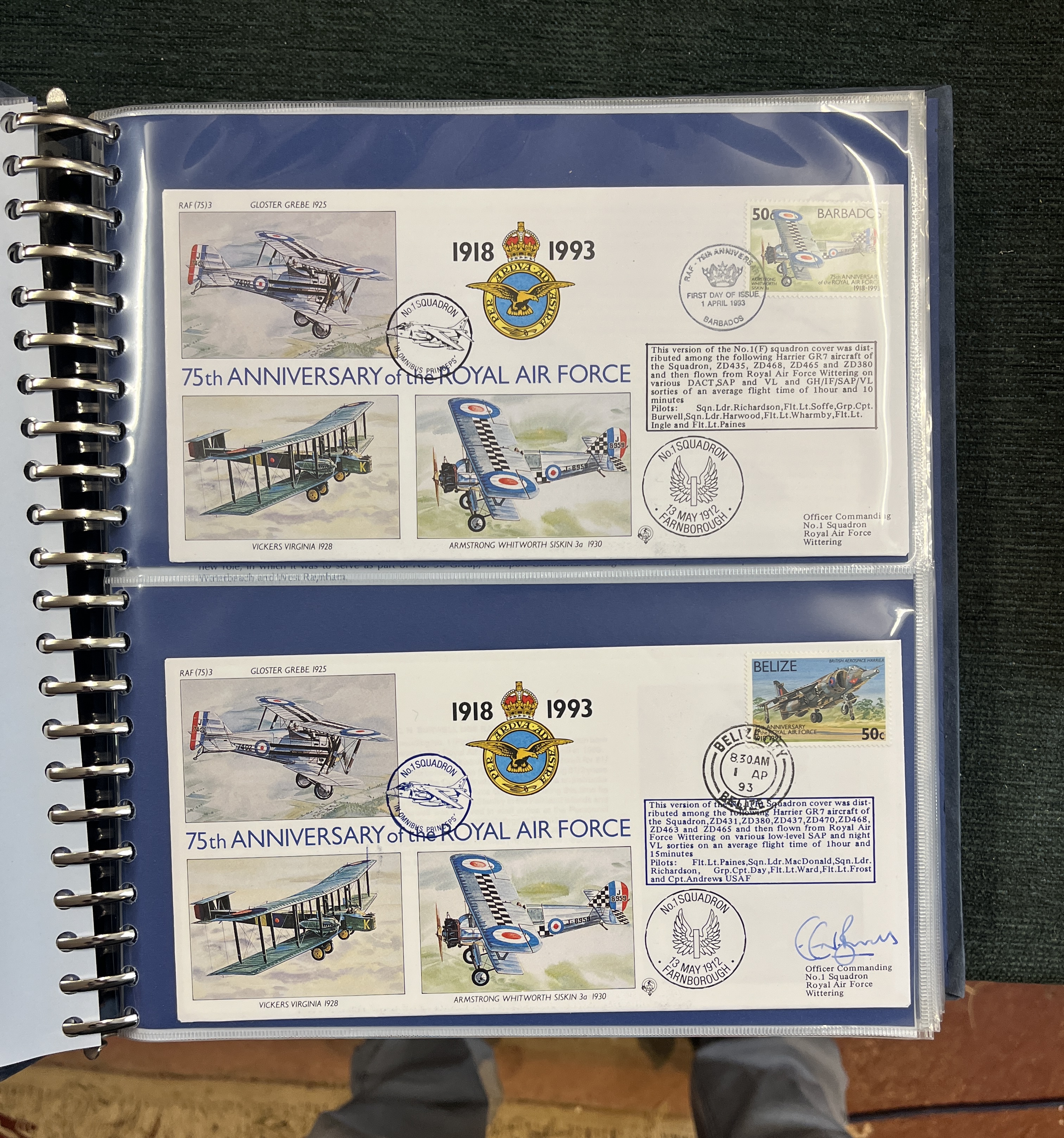 Stamps - Aviation. 60 RAF 50th Anniversary covers in special album. 31 signed - Bild 4 aus 9