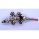 Hallmarked silver baby rattle A/F