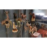 Collection of small animal figurines to include trinket boxes