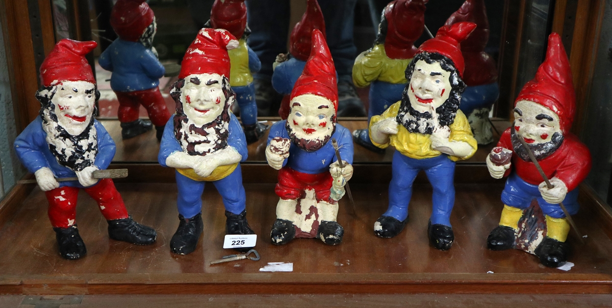 5 early German garden gnomes