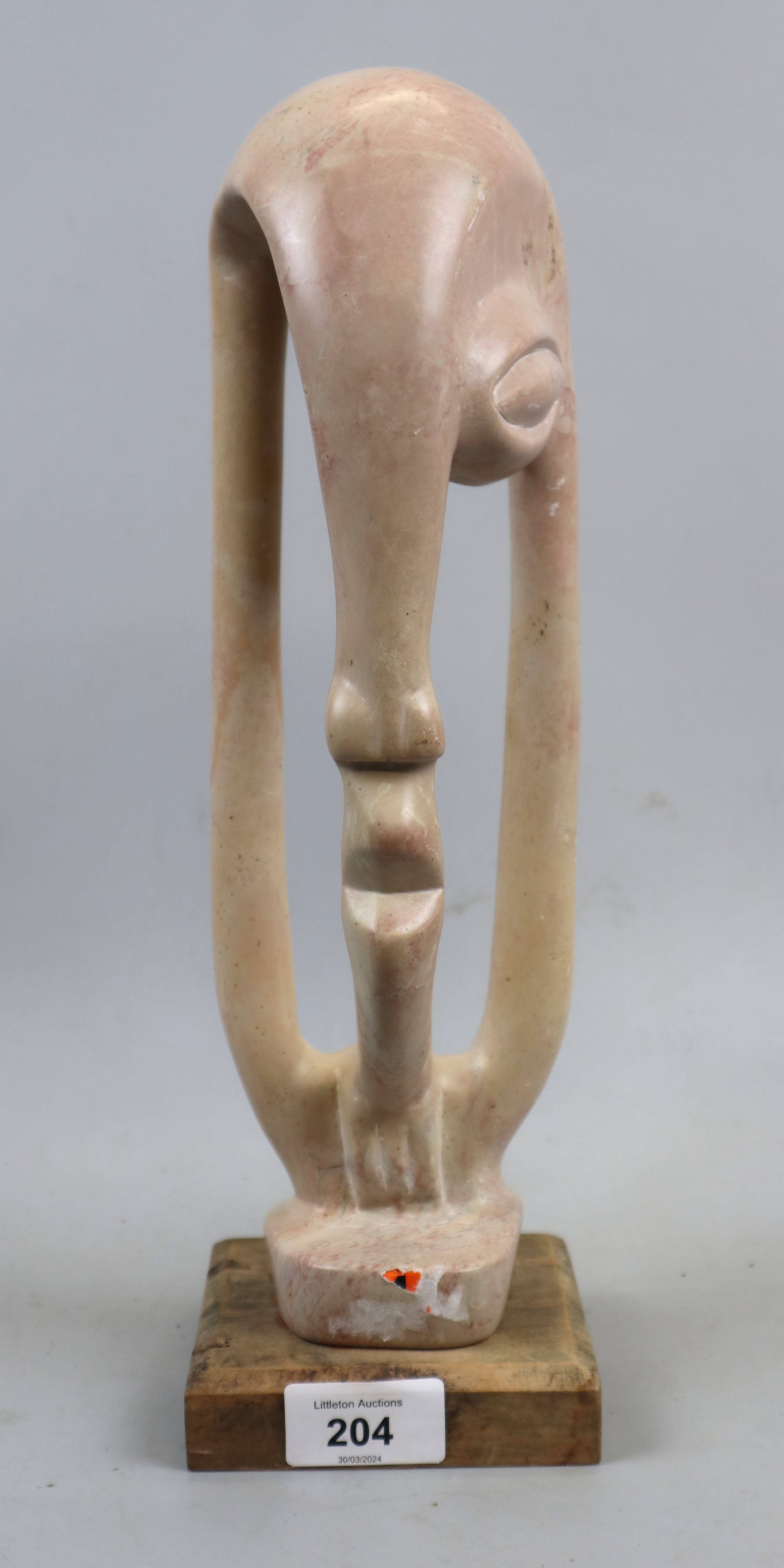 Soapstone contemporary African sculpture - Approx height: 33cm - Image 2 of 4