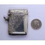 Hallmarked silver vesta case