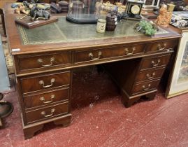 Leather top pedestal desk