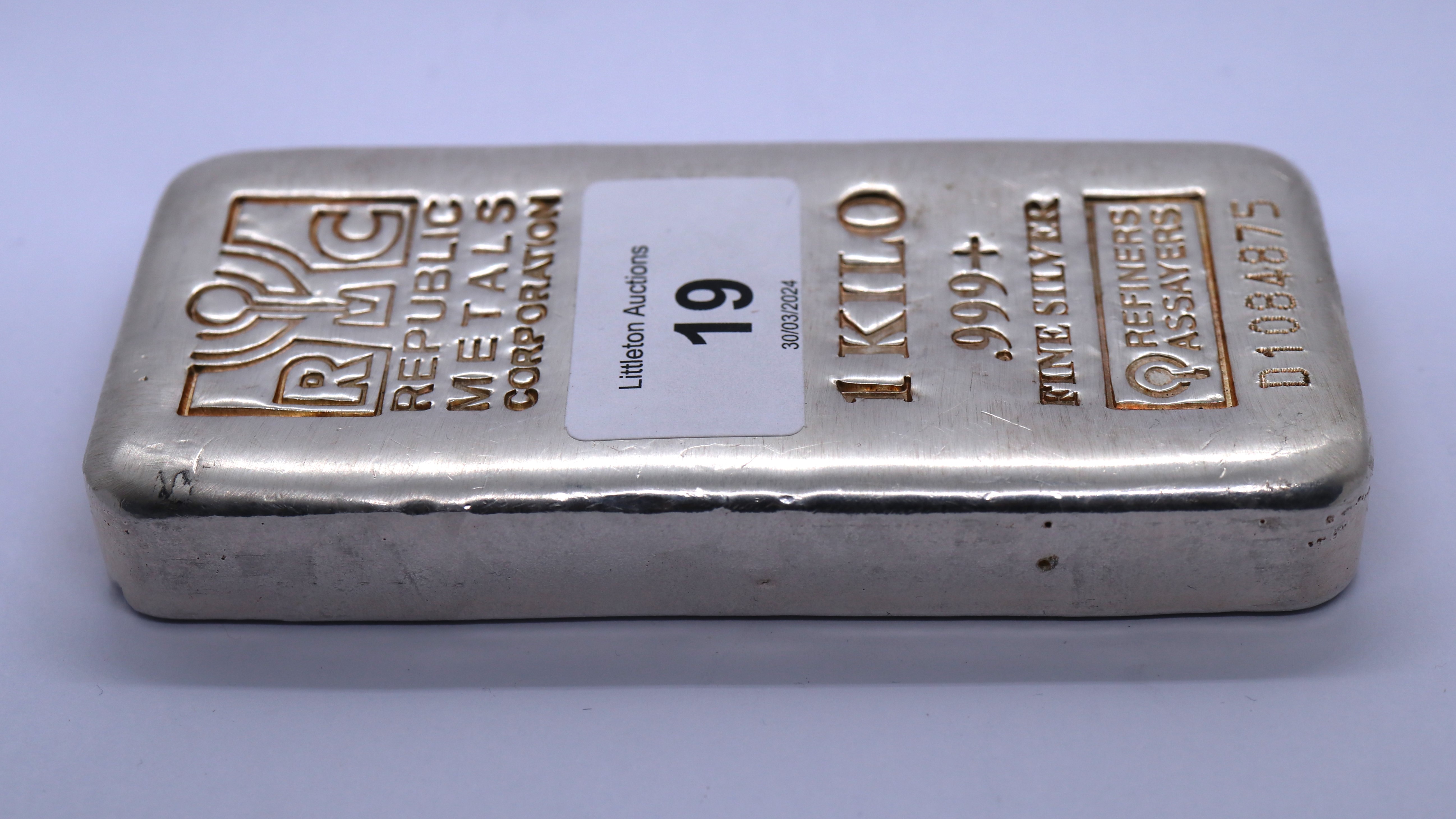 Silver bar 1kg - .999 fine silver - Image 2 of 2