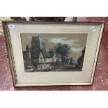 Coloured drawing of Henley-in-Arden - signed Samuel Lines 1804-1833