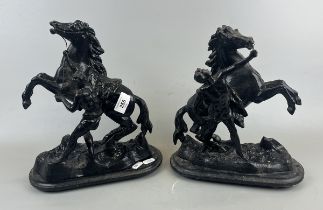 Pair of spelter horses