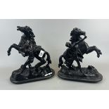 Pair of spelter horses