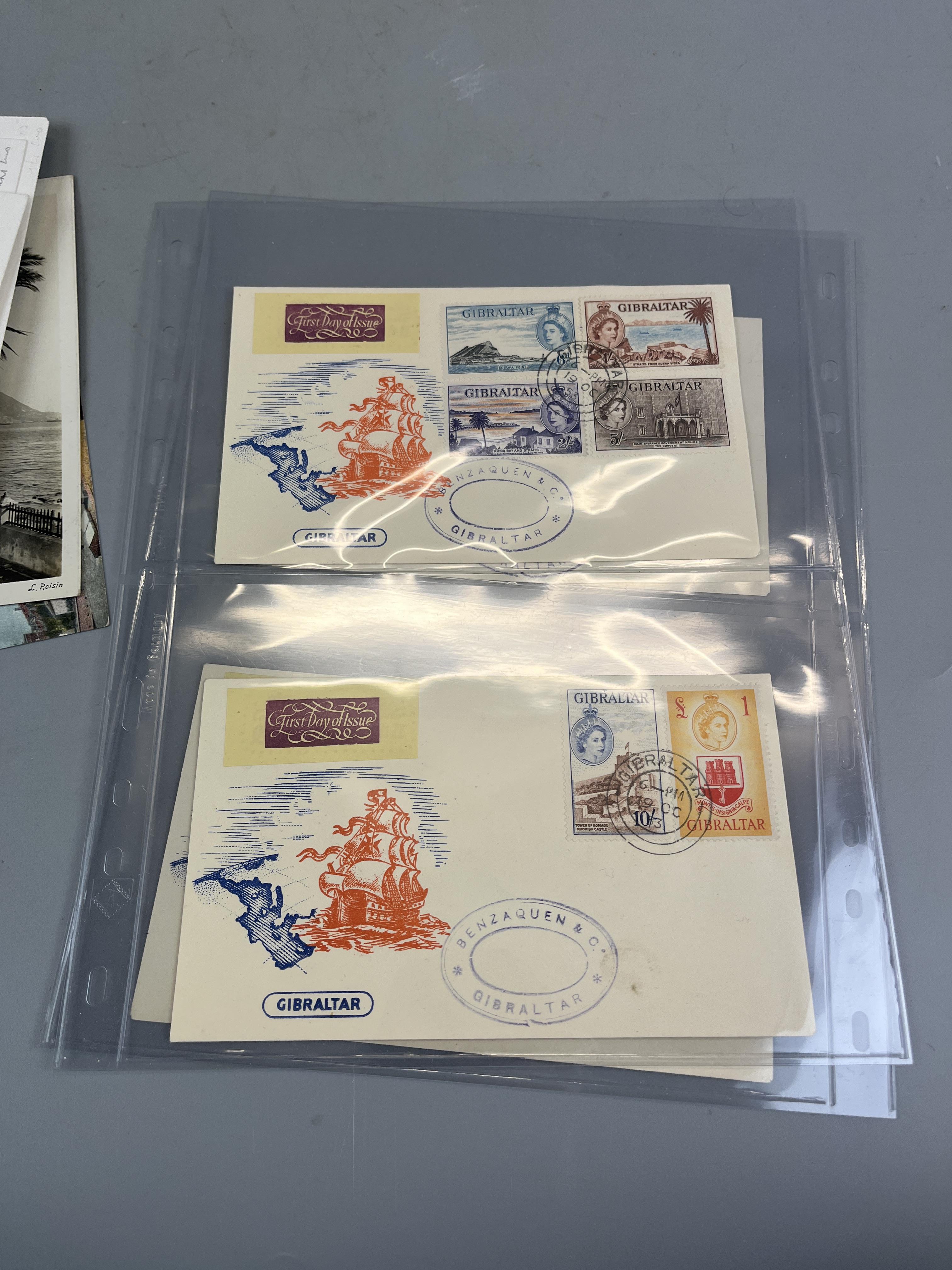 Stamps - Gibralter. Range of covers and postcards including 1953 Defins on 4 FDCs - Image 6 of 7