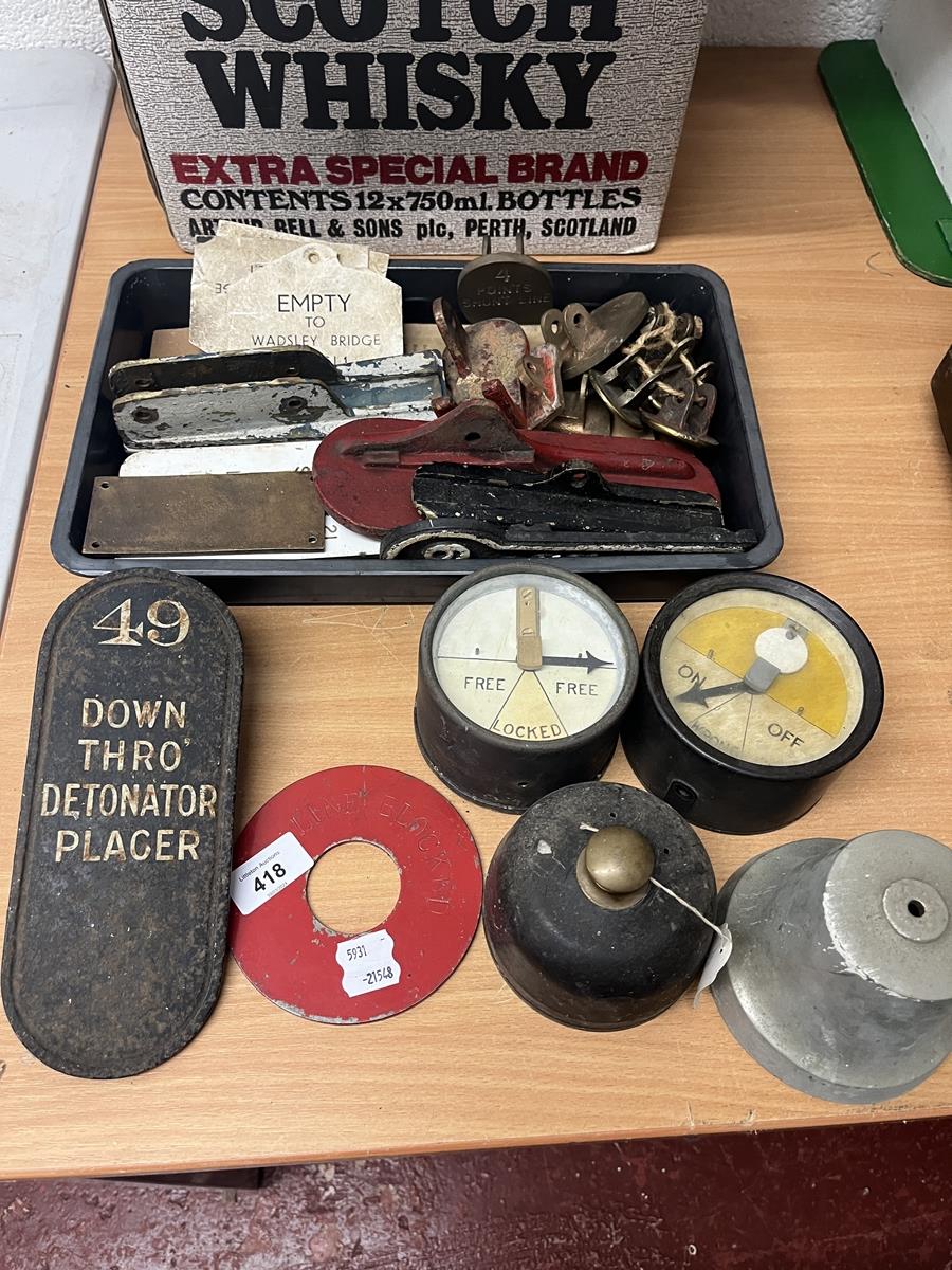 Collection of railwayana from a signal box