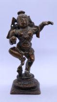 Small bronze figure of Krishna incarnation of Vishnu