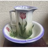 Vintage TG Green & Co floral jug and bowl set