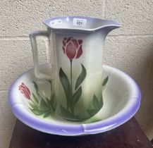 Vintage TG Green & Co floral jug and bowl set