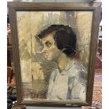 Signed framed oil portrait by Ann Palmer RA