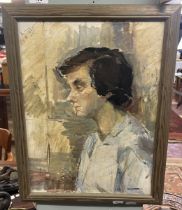 Signed framed oil portrait by Ann Palmer RA