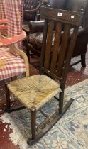 Arts & Crafts rush seated rocking chair