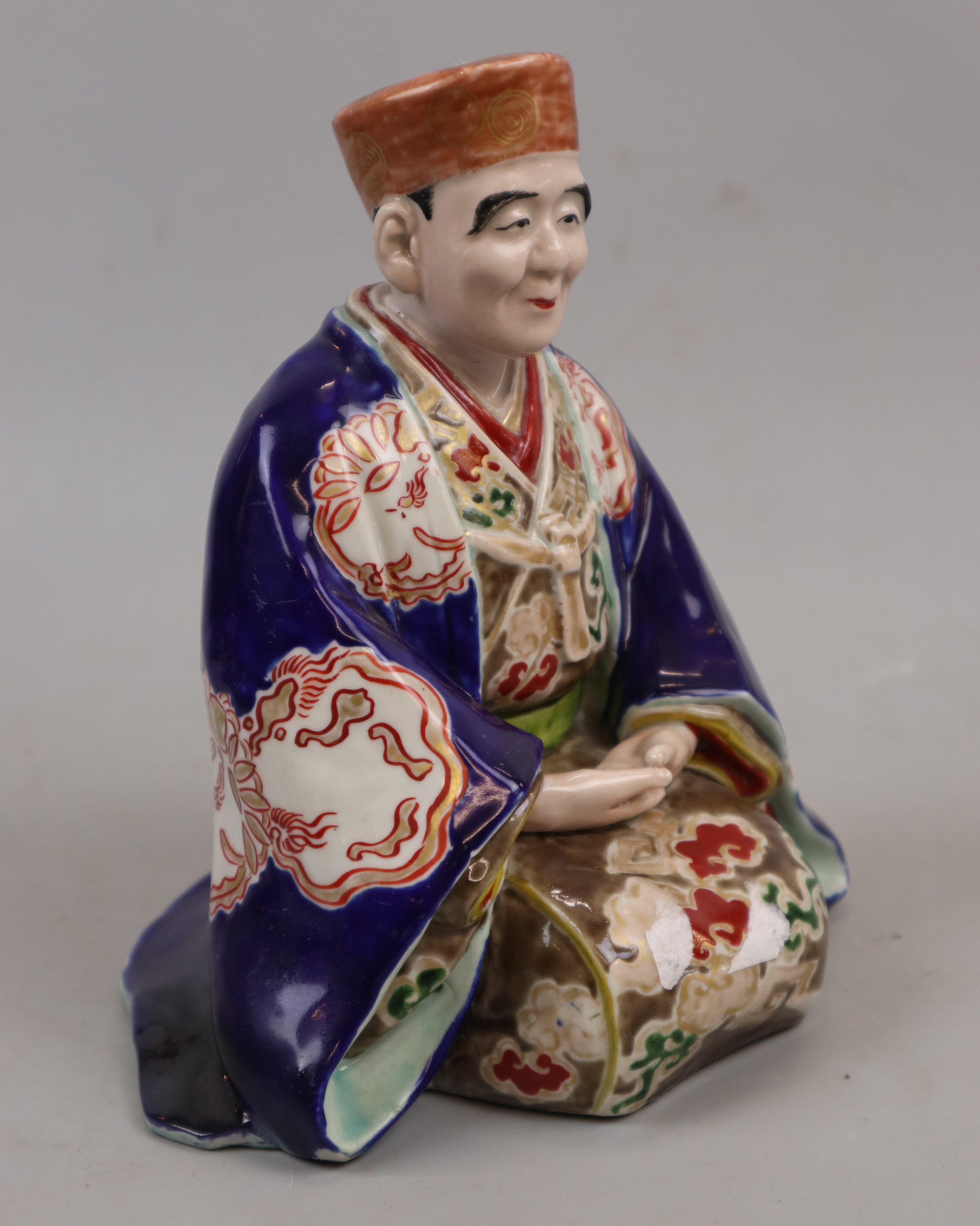 19thC figure of Chinese man - Approx height: 17cm - Image 4 of 4