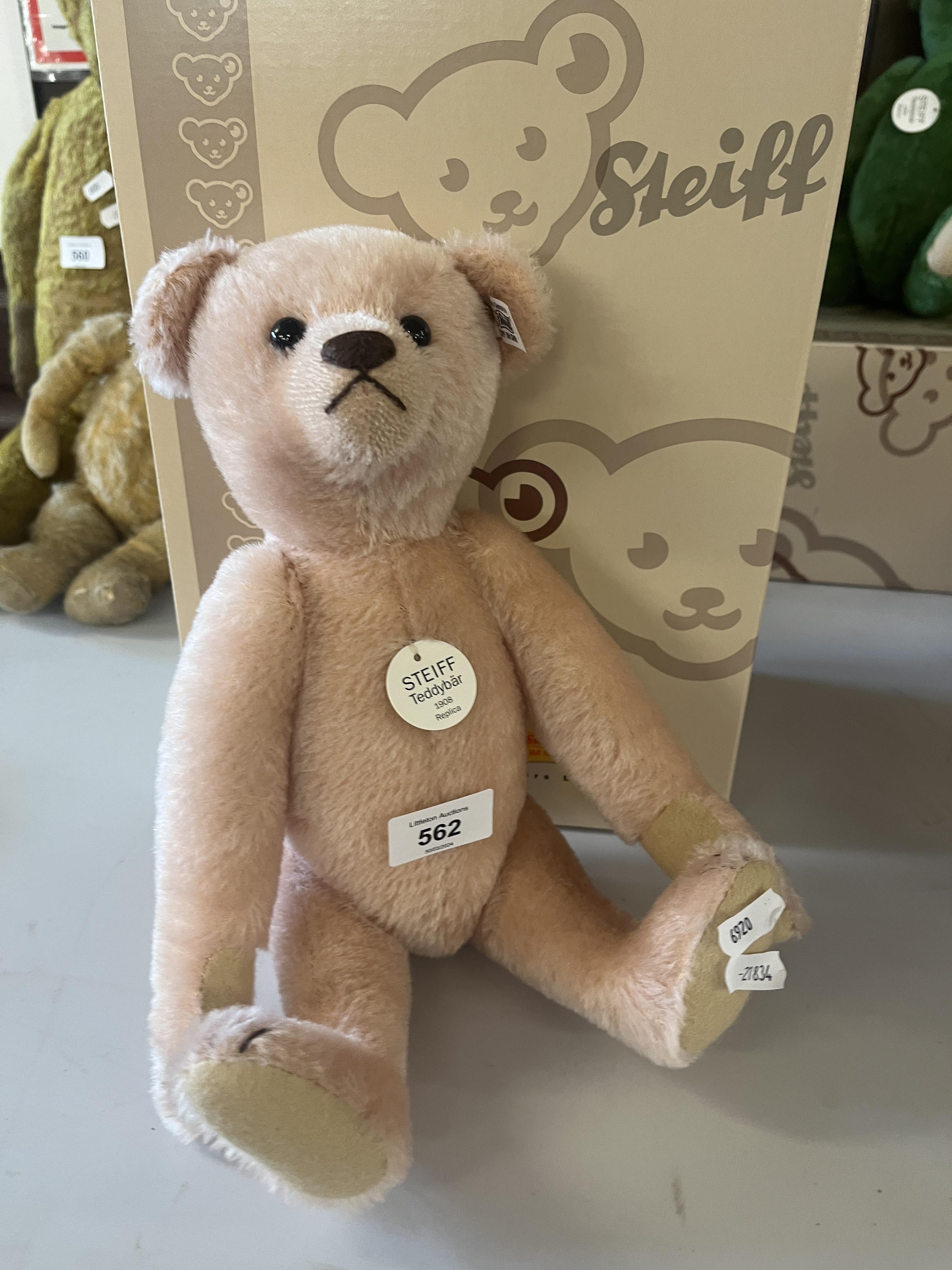 Pink Steiff Teddy Bear 1908 replica - Image 2 of 3