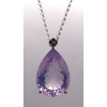 Silver amethyst set pendent on chain