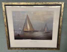 Framed print - The Great Yachts by Tim Thompson pencil signed