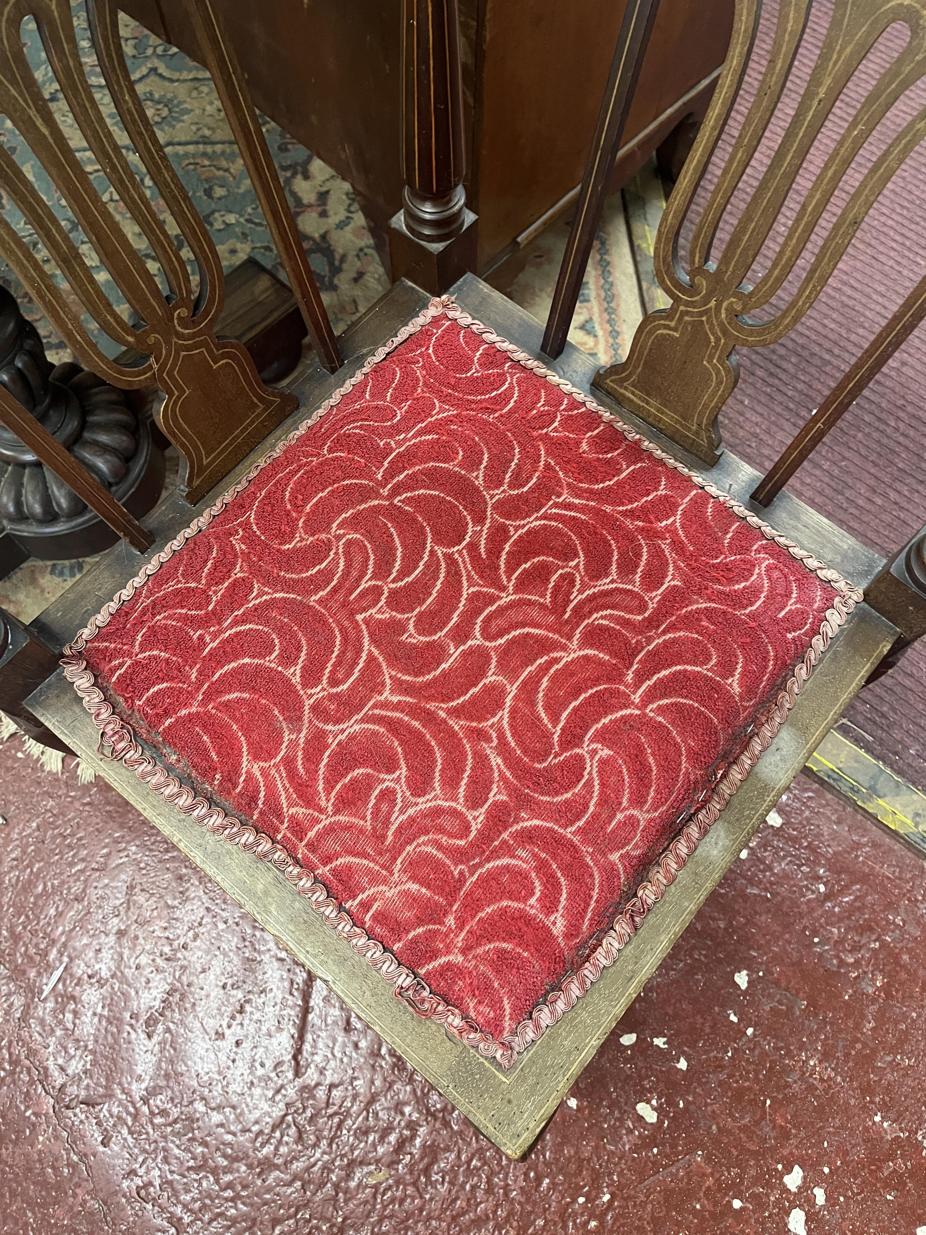 Antique inlaid corner chair - Image 3 of 4