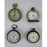 4 pocket watches to include 2 silver