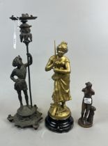 3 metal figures to include bronze example