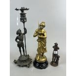 3 metal figures to include bronze example