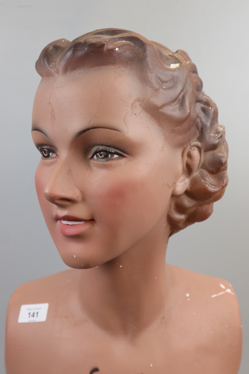 1930s French mannequin head and torso marked Champs Elysees, Paris - Approx height: 64cm - Image 3 of 12