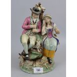 Early antique figure of gent and lady - Approx height: 26cm