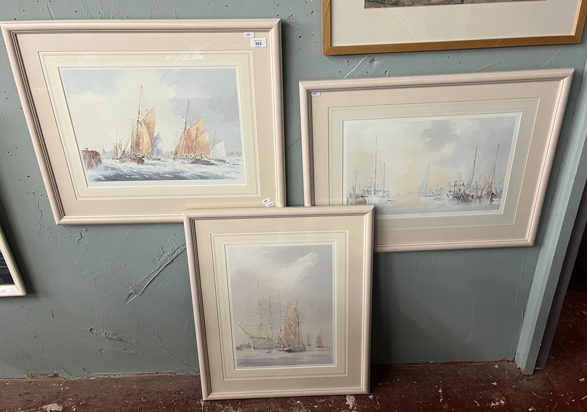 3 framed L/E prints of nautical scenes by Alan Stark