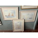 3 framed L/E prints of nautical scenes by Alan Stark