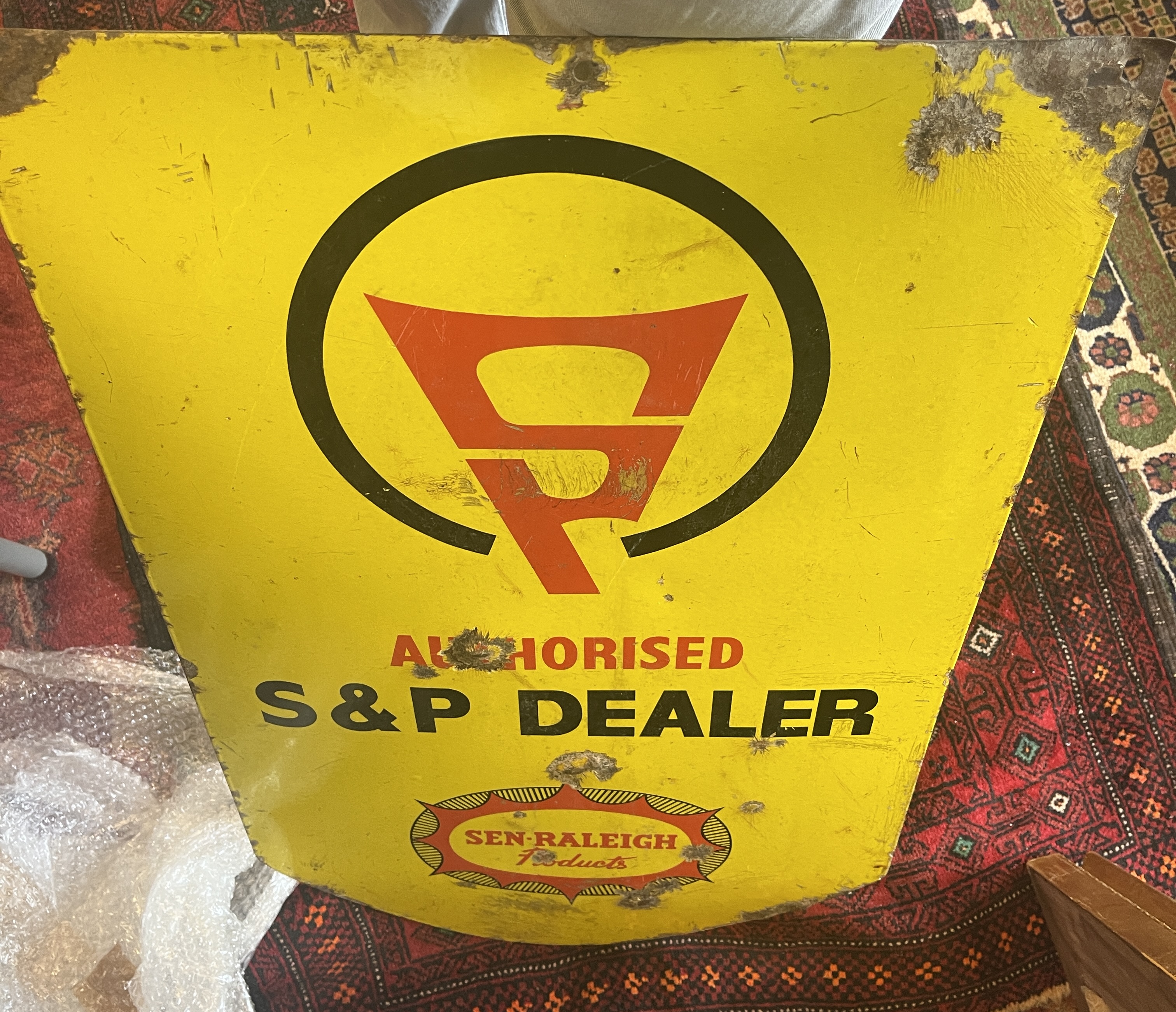 S & P Dealer original double sided enamel sign - Approx 41cm x 78cm - Image 2 of 2